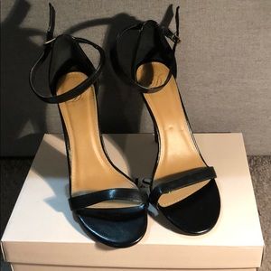 Black strappy heels